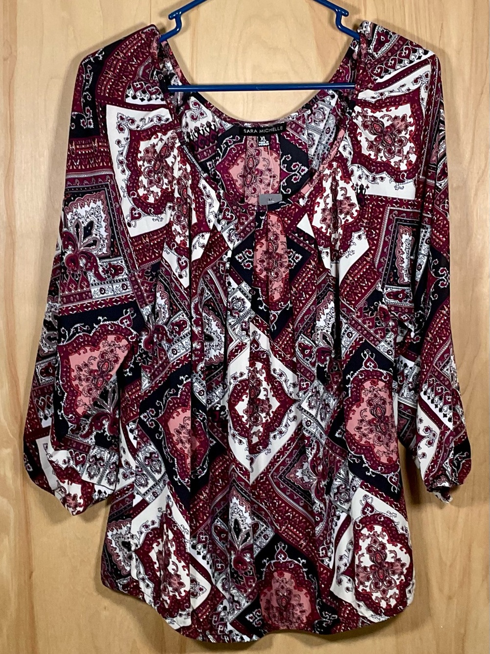 Sara Michelle Paisley Sheer Blouse - NWT